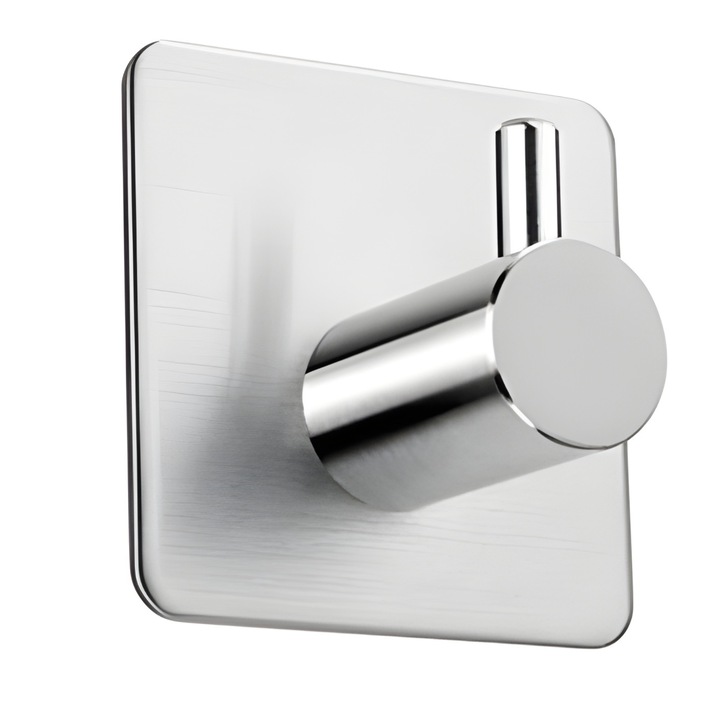 Galaxia® самозалепваща се закачалка от неръждаема стомана, сребърна кука, гладка повърхност, без пробиване, монтаж на лента, използване за баня, тоалетна, врата, кухня, килер, издръжлива до 5 кг