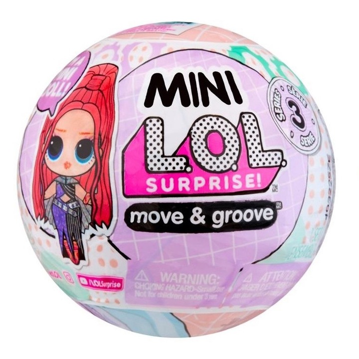 Pausa LOL Surprise Mini S3 Move-and-Groove, Mga, Plastic, Cu accesorii, Multicolor