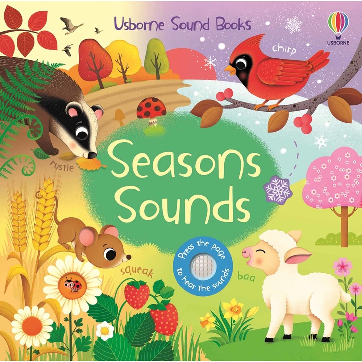 Детска книга, Usborne, Seasons Sounds, 6+ месеца