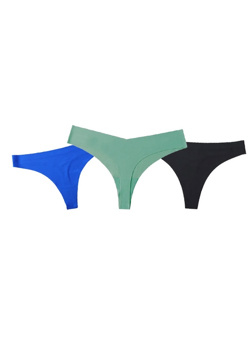 Chiloti de dama Premium tip Tanga, Satinati, Respirabili si Sexy, Fara Cusatura, Multicolor