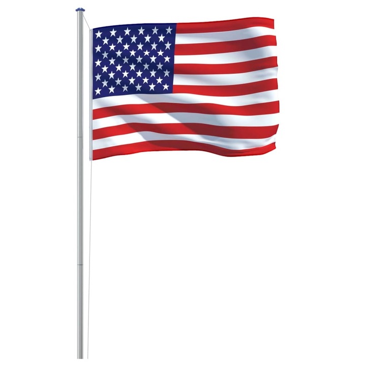 Телескопично знаме САЩ, Zakito Europe, 6,23 м, алуминий/полиестер, многоцветно