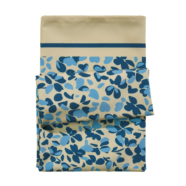 Traversa de masa, Das Home, 45x140 cm, Bej/Albastru