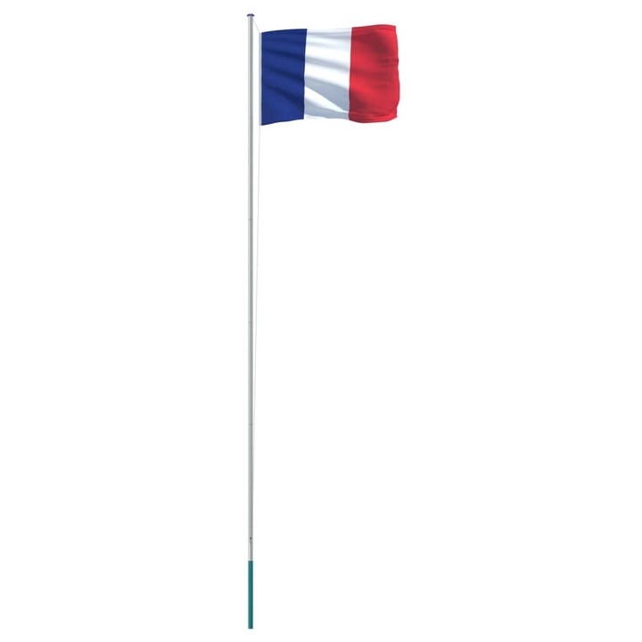 Комплект знаме на Франция 90х150см + мачта 6.23м