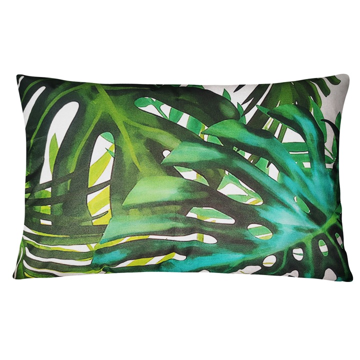 Imaginea pernei decorative Botanic, Domarex, Poliester, Rezistenta la apa, Protectie UV, 40x60cm, Verde