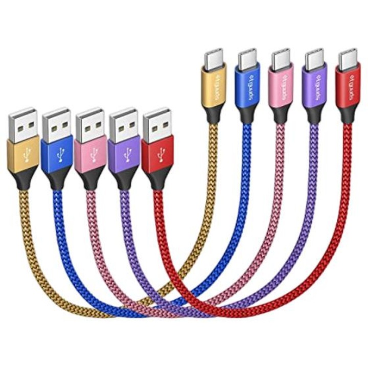 5 db Lightning kábel készlet iPhone-hoz, 2m, gyorstöltés, tarka, nylon