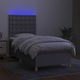 vidaXL világosszürke szövet rugós és LED-es ágy matraccal 100x200 cm 3135733