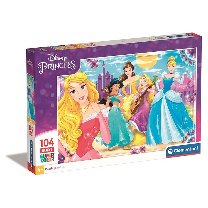 Clementoni 104 db-os Szuper Színes Maxi puzzle - Disney Princess (23714)