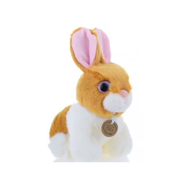 Jucarie de plus, iepuras, cu medalion, 25 cm, bej
