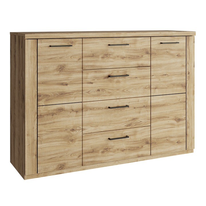Comoda MDF/DTD stejar navarra Dorsi 135x41x 94.6 cm