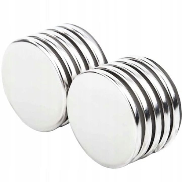 10 db univerzális neodímium mágnes készlet, különféle tevékenységek, 8x2 mm - Kerek, Ezüst, Dactilion