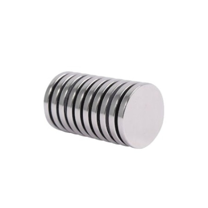 10 db univerzális neodímium mágnes készlet, különféle tevékenységek, 10x1 mm - Kerek, Ezüst, Dactilion®