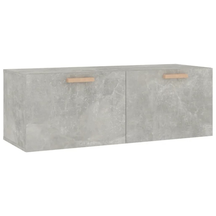 Dulap de perete vidaXL, gri beton, 100x36,5x35 cm, lemn prelucrat