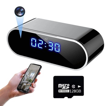 Camera spion ascunsa in ceas desteptator, EJ Products, rezolutie 1080P, 128 GB, WIFI, detectare miscare, baterie 4000 mAh, unghi de vizualizare 140°, negru Camera spion ascunsa in ceas desteptator, EJ Products, rezolutie 1080P, 128 GB, WIFI, detectare miscare, baterie 4000 mAh, unghi de vizualizare 140°, negru