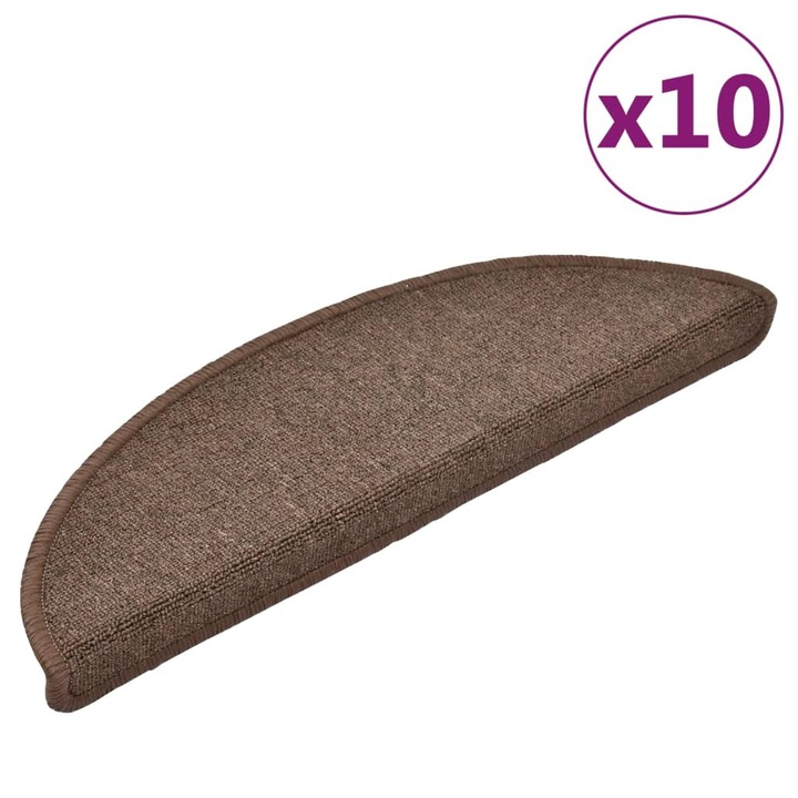 Комплект стелки за стъпала vidaXL, 10 бр, 56x17x3 см, кафеено кафяви, 1.6 Kg