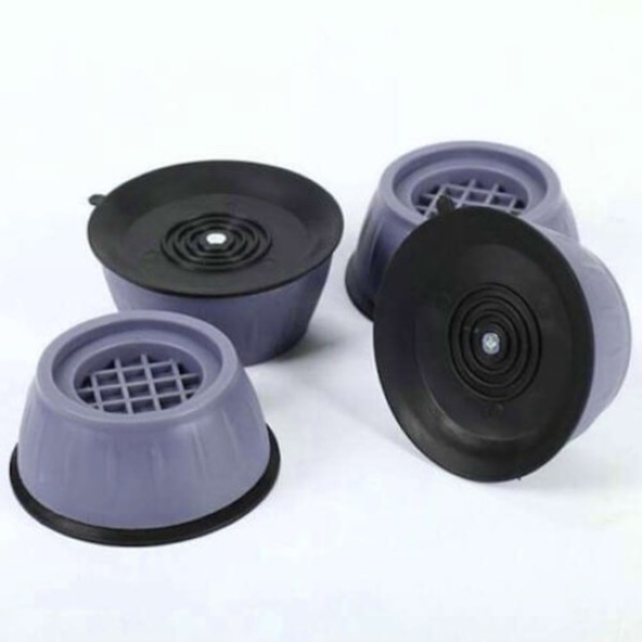 Set 4 picioruse anti-zgomot, antivibratii, antiderapante pentru frigider, masina de spalat, uscator sau mobilier, gri, Dactylion®