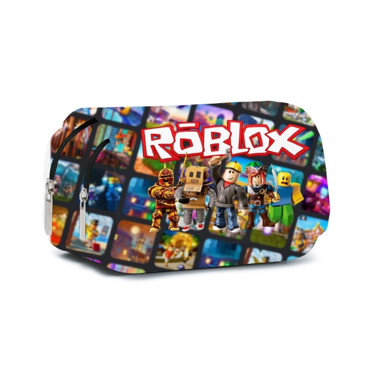 Моливник, Roblox, 3D, 2 отделения, Полиестер, 20x7.5x10cm, Многоцветен