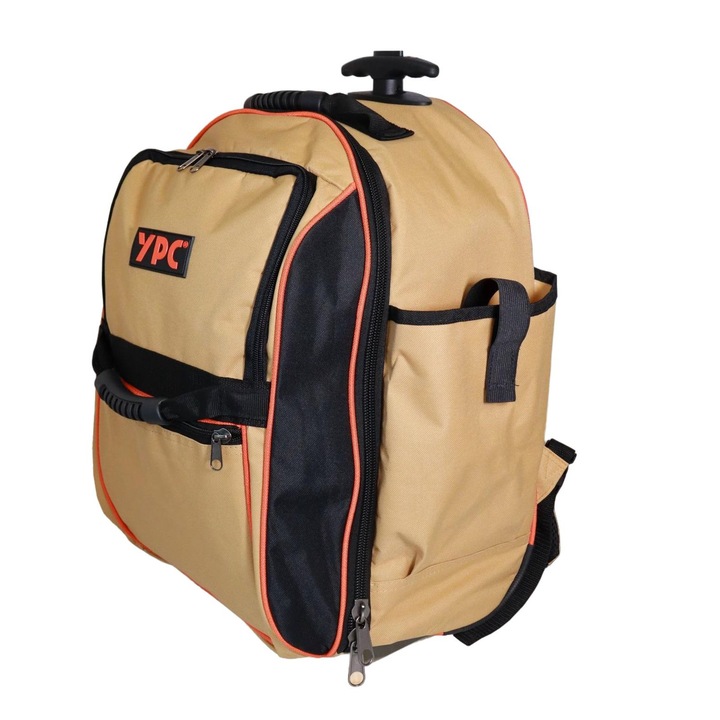 Rucsac Trolley pentru scule YPC, Juggernaut XXL, rezistent la apa, 54x36x25cm, Bej/Negru