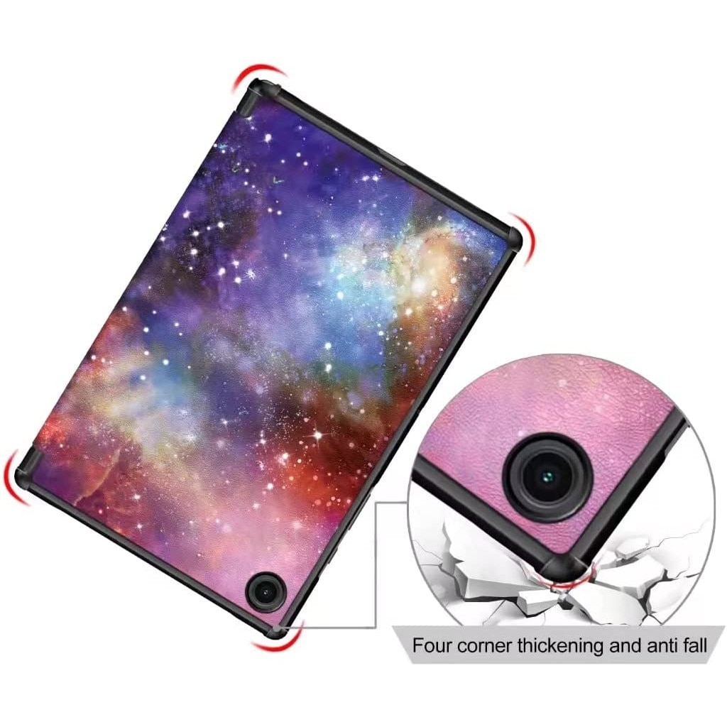 Husa Slim Sigloo, Smart Cover, Trifold, pentru tableta Huawei MediaPad T3 10, 9.6 inch, model Galaxy