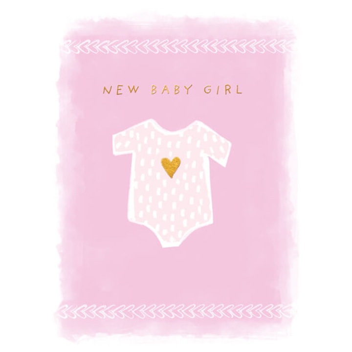 Felicitare din carton 15x15 centimetri New Baby Girl model body Hammond Gower