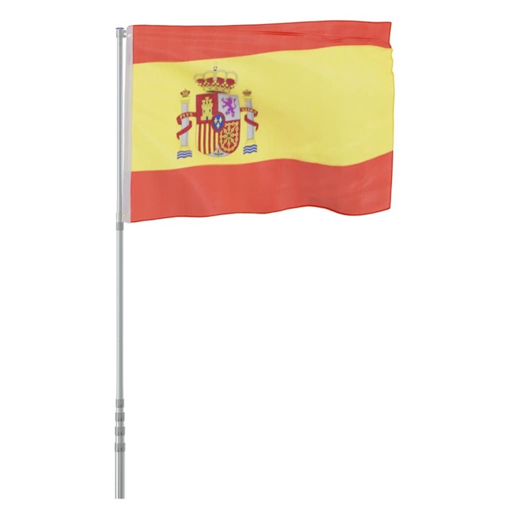 Комплект флаг и опора, Zakito Europe, Испания, 90x150 см, Многоцветен