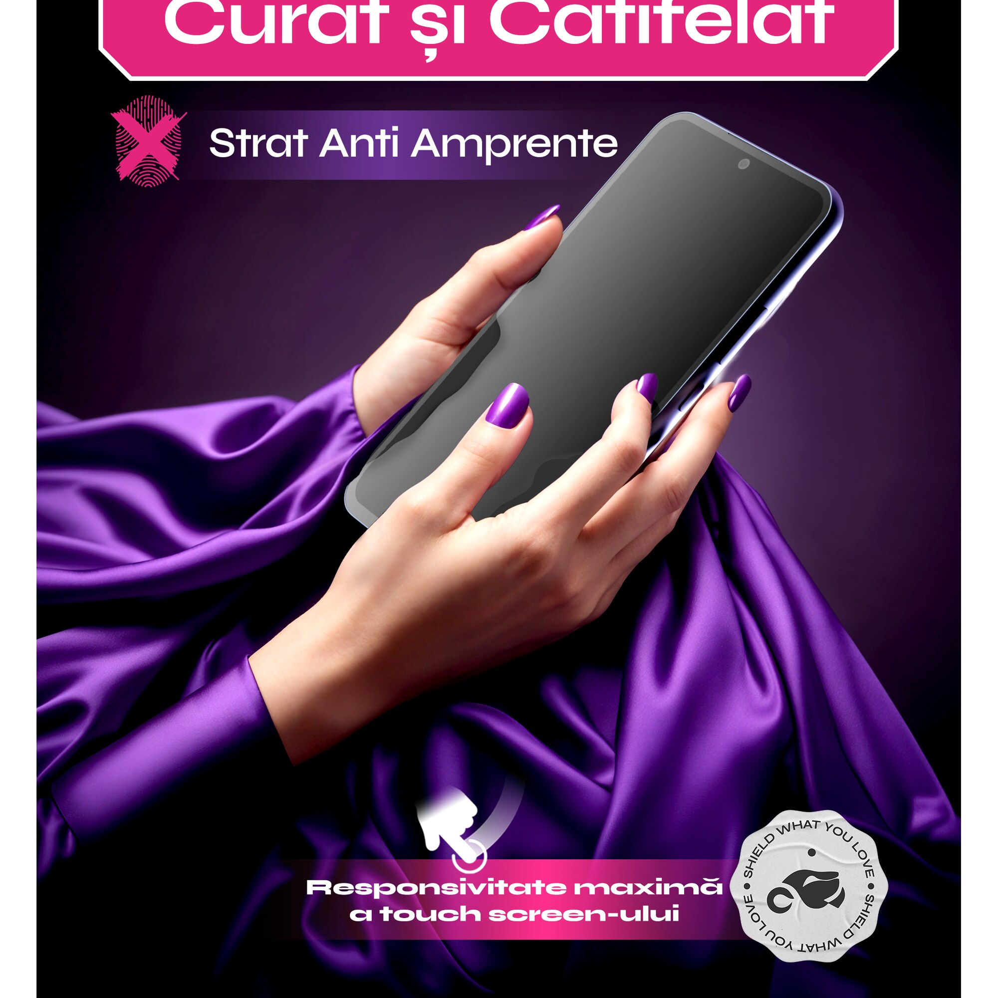 Set 2 Folii sticla compatibil cu Samsung Galaxy A55, DefenSlim, instalare usoara si rapida cu dispozitiv de potrivire automata in 30 sec cu Easy Install Kit patentat, protectie telefon