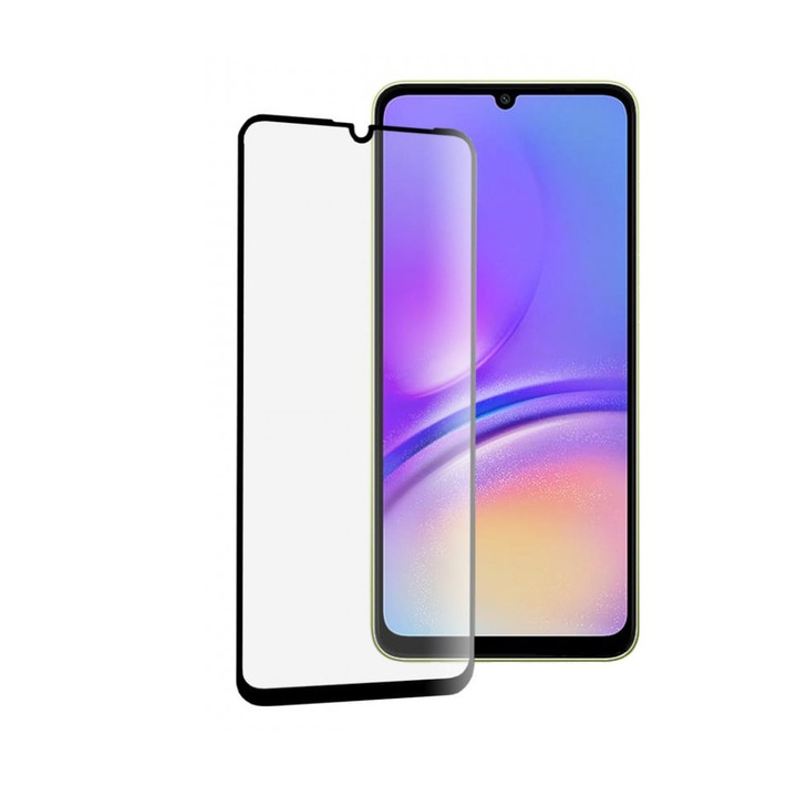 Üvegfólia Samsung Galaxy A05 / A05s-hez, teljes ragasztó, SKYDDAR 9H - Fekete