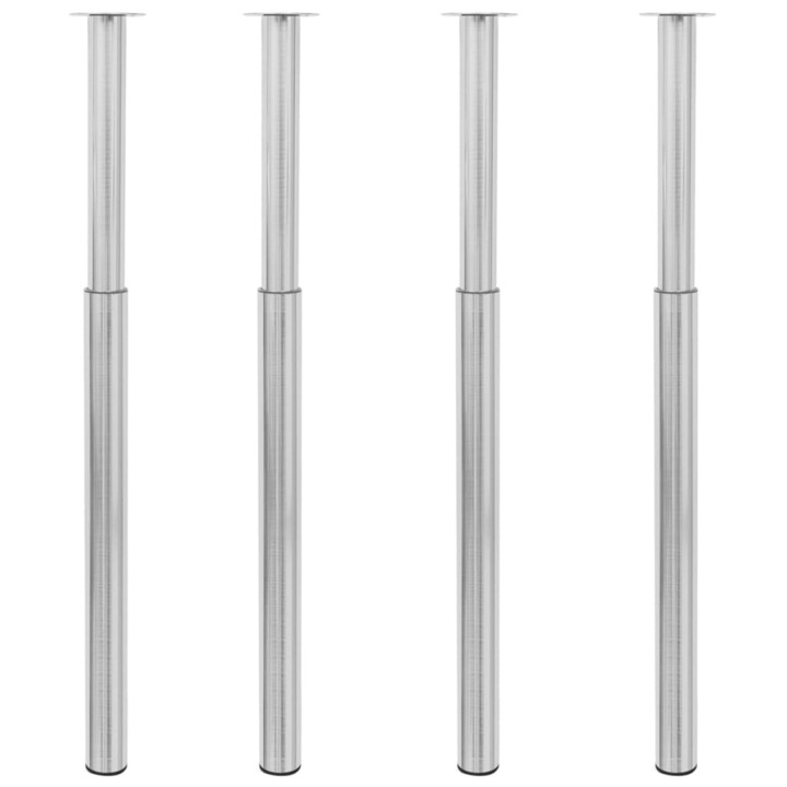 Комплект от 4 телескопични крака за маса, Zakito Europe, желязо, регулируеми, 60 x 710-1100 мм, никел