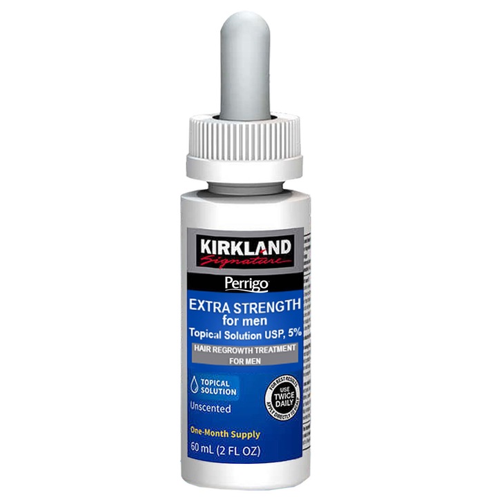 Комплект за лечение, Perrigo, KRK, 5%, за стимулиране на растежа на косата и брадата, включена пипета, 1 месец, 60 ml