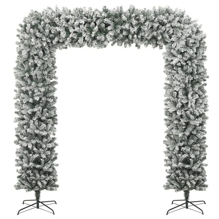 Arcada pom de Craciun cu zapada pufoasa vidaXL, 240 cm, 15.8 kg