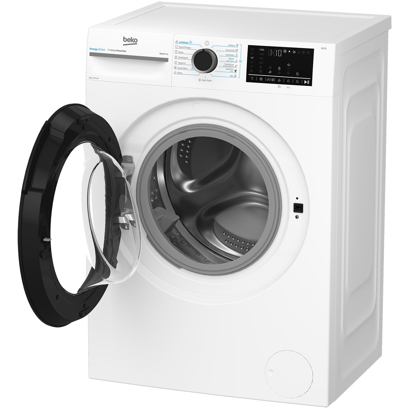 Masina de spalat rufe Beko BM3WFSU47415WB, 7 kg, 1400 rpm, Clasa A, Motor ProSmart Inverter, SteamCure, AddXtra, EnergySpin, Coldwash, Alb