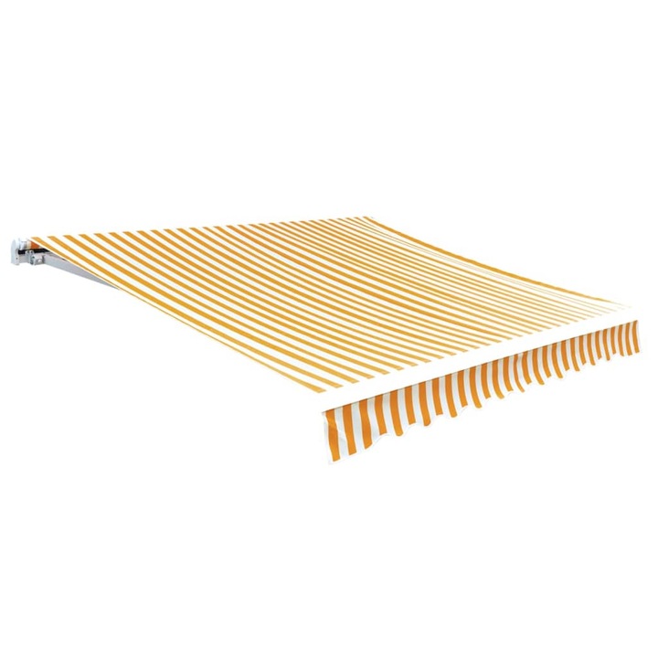 Прибираща се тента Zakito Europe, UV устойчив полиестер, жълто с бяло, 380x295 см