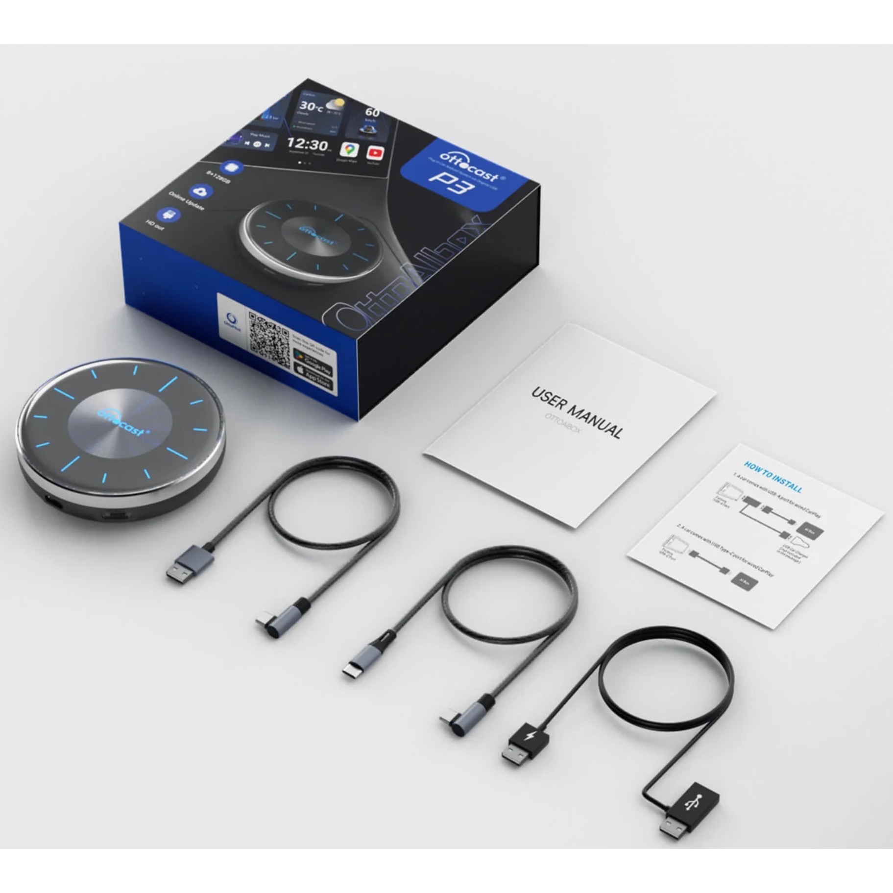 Adaptor wireless, compatibil cu Apple Carplay si Android Auto