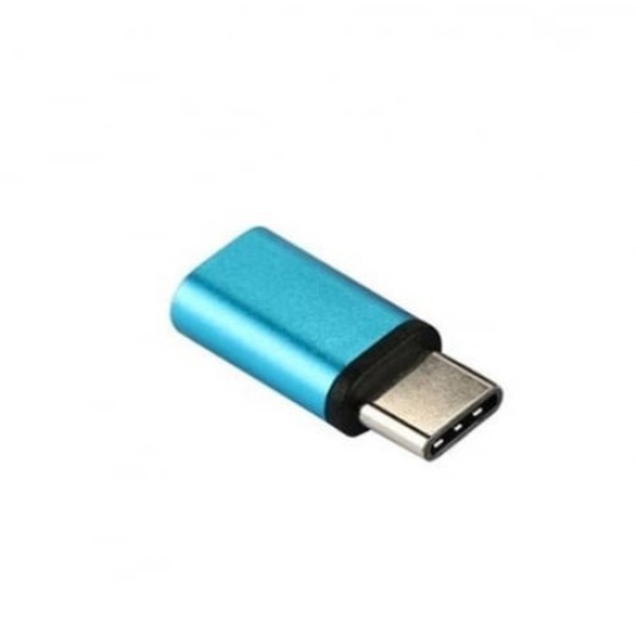 C típusú USB-mikro-USB adapter különféle eszközökhöz - kék, Dactylon®