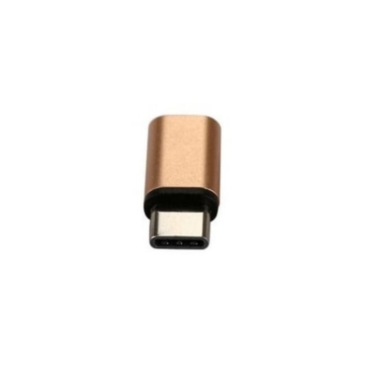 Adaptor micro USB mama - tip C tata, pentru diverse dispozitive - Auriu, Dactylion®