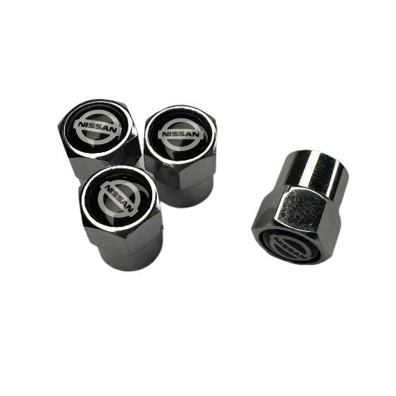 Set 4 capacele pentru ventil auto din aluminiu, Hexagon, Nissan