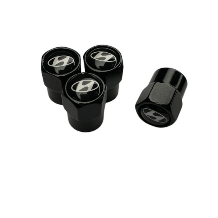 Set 4 capace pentru ventil auto Maf, aluminiu, hexagon, pentru Hyundai, Negru