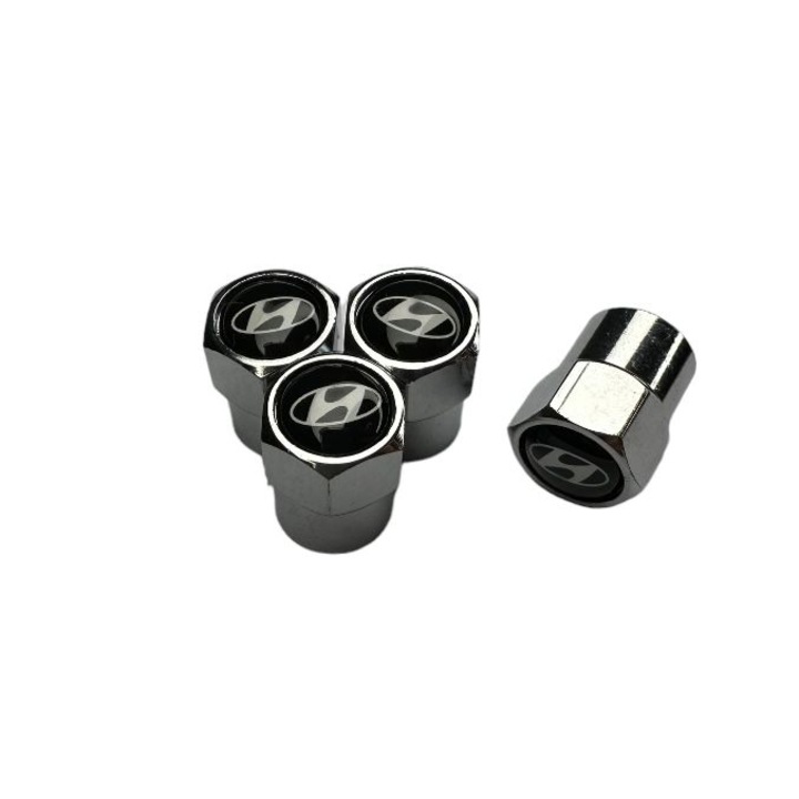 Set 4 capace pentru ventil auto Maf Hexagon Aluminiu Pentru Hyundai, Argintiu