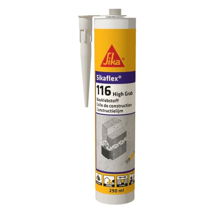 Adeziv pentru constructii Sikaflex-116 High Grab, gri, 290ml