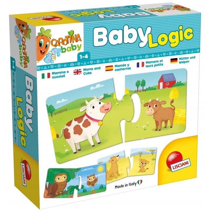 Joc educativ Carotina Baby Logic, Lisciani, Carton, 16 piese