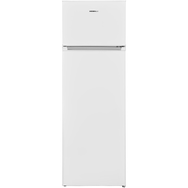 Хладилник с 2 врати Heinner HF-V242E++, 242 л, Less Frost, Клас Е, Механично управление, LED осветление, H 160 см, Бял