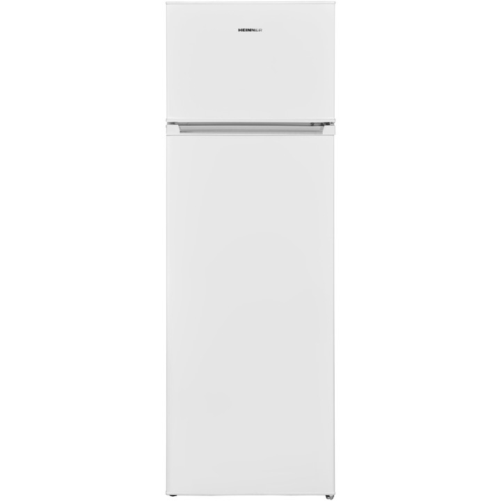Heinner HF-V242E++, Kétajtós hűtő, 242 l, Less Frost, E energiaosztály, Mechanikus vezérlés, LED világítás, M 160 cm, Fehér