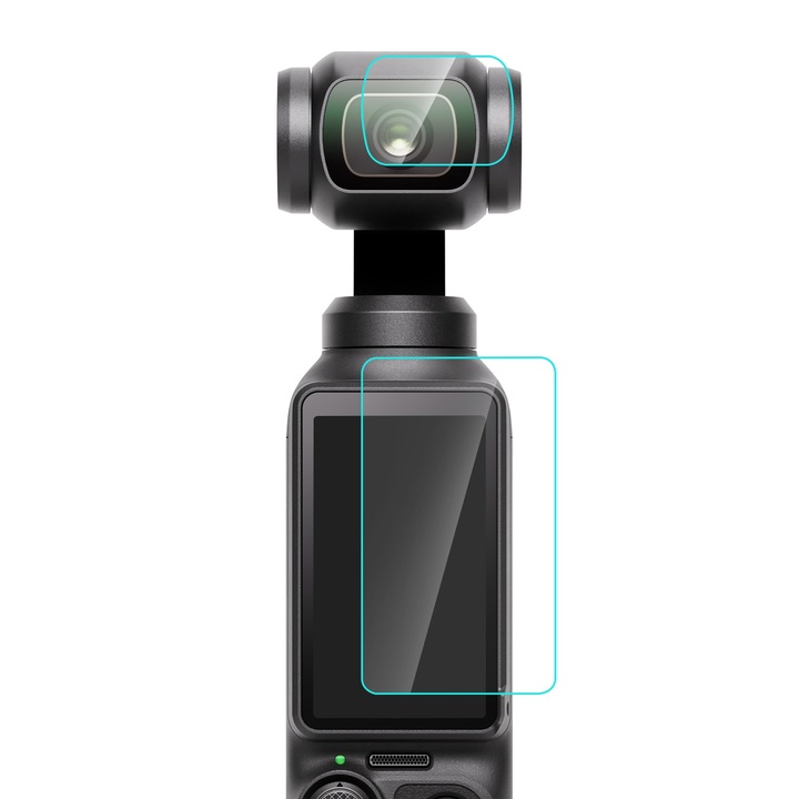 Lencse és kijelzővédő fólia Puluz PU950T DJI OSMO Pocket 3 sportvideokamerához, Átlátszó