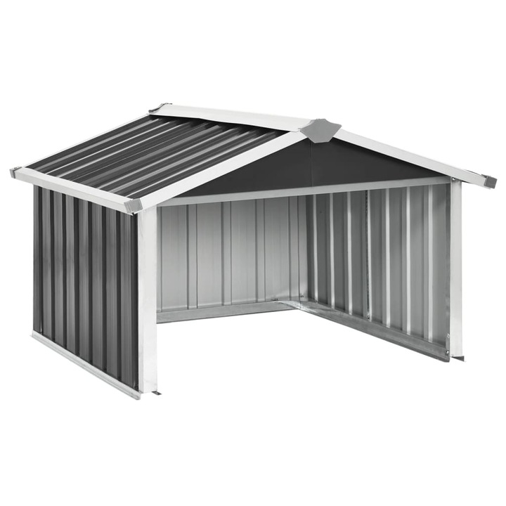 Гараж за роботизирана косачка, Zakito Europe, Поцинкована стомана, 97x97x63cm, Антрацитно сиво/Бяло
