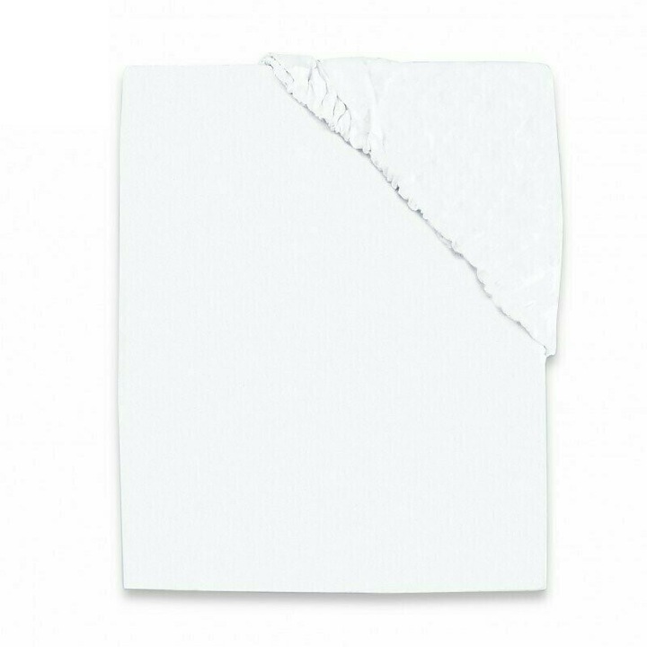 Cearceaf cu elastic, MimiNu, Jerse, Pentru pat 160x80 cm, Material certificat Oeko Tex Standard 100, White