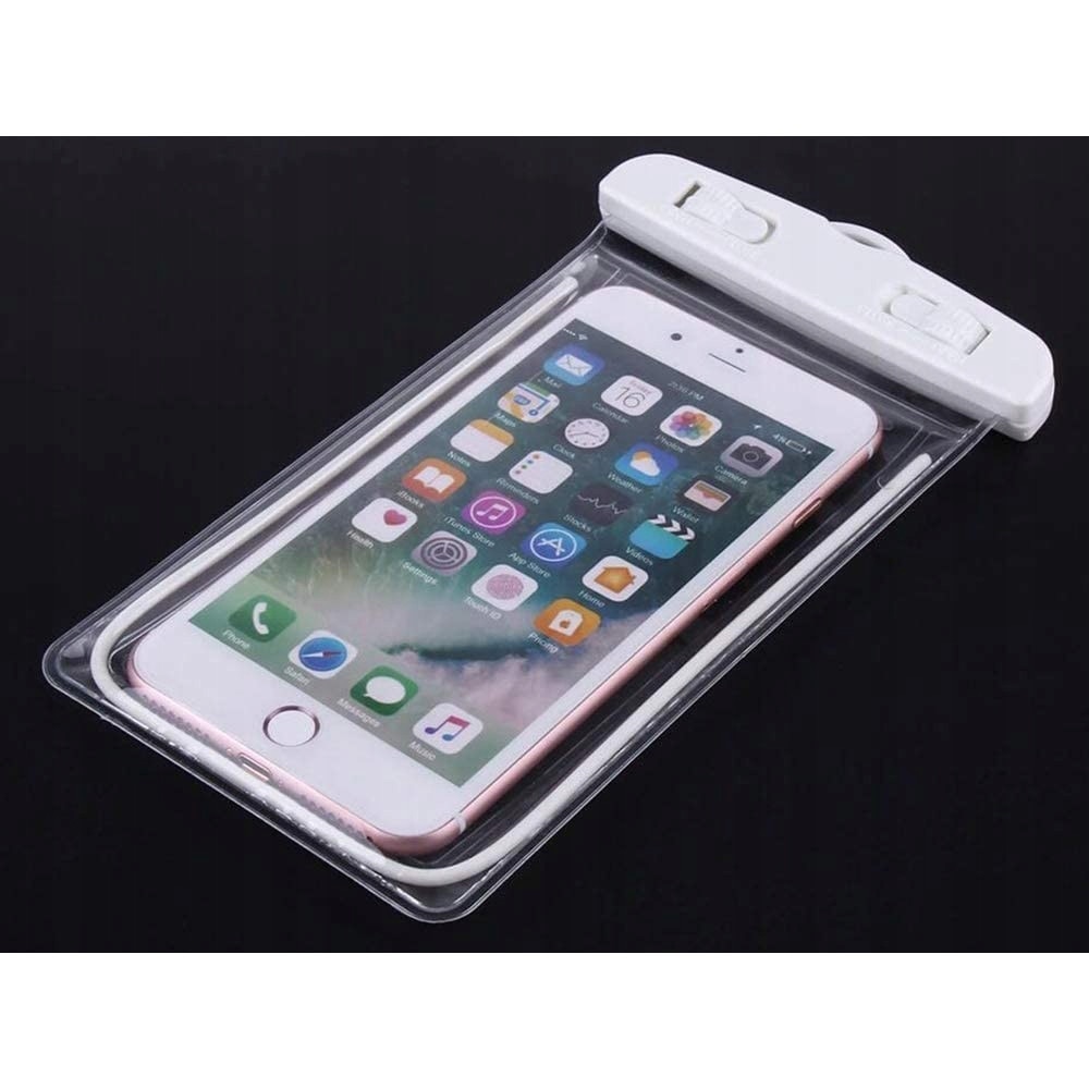 Husa subacvatica waterproof cu snur pentru telefoane, culoare alba