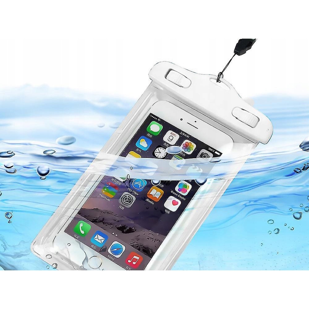 Husa subacvatica waterproof cu snur pentru telefoane, culoare alba