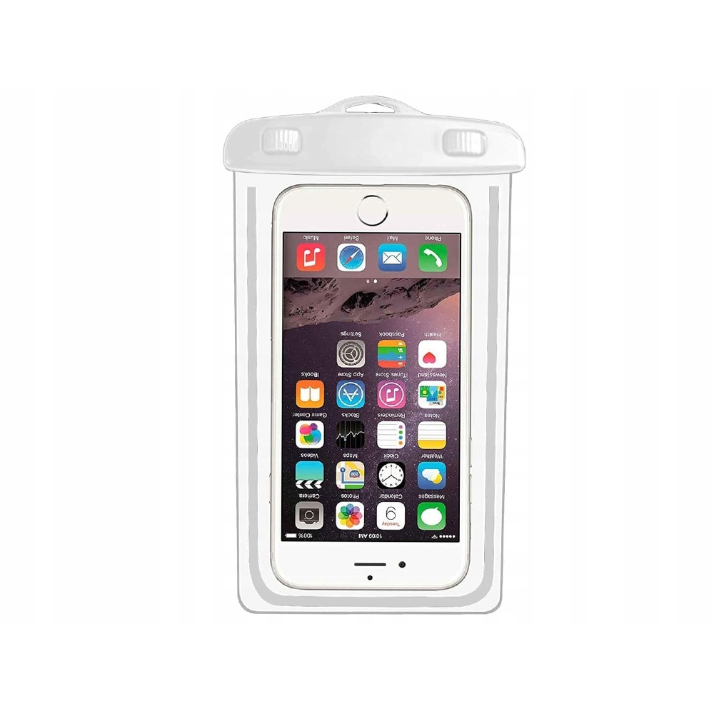 Husa subacvatica waterproof cu snur pentru telefoane, culoare alba