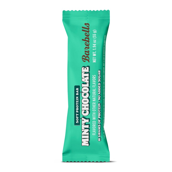 Baton Proteic cu Aroma de Ciocolata si Menta, Barebells Soft Protein Bar Minty Chocolate, 55 g