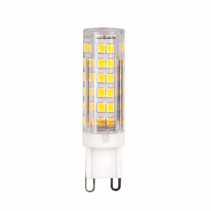 Bec LED G9 SMD, MasterLED, 8W, lumina neutra 4000K, 500 lm, unghi fascicul 360 grade, IP20