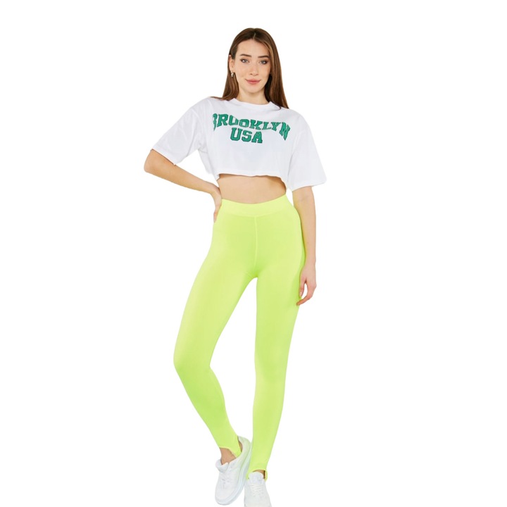 WildFashion női sportharisnya, poliészter, neonsárga, Neonsárga